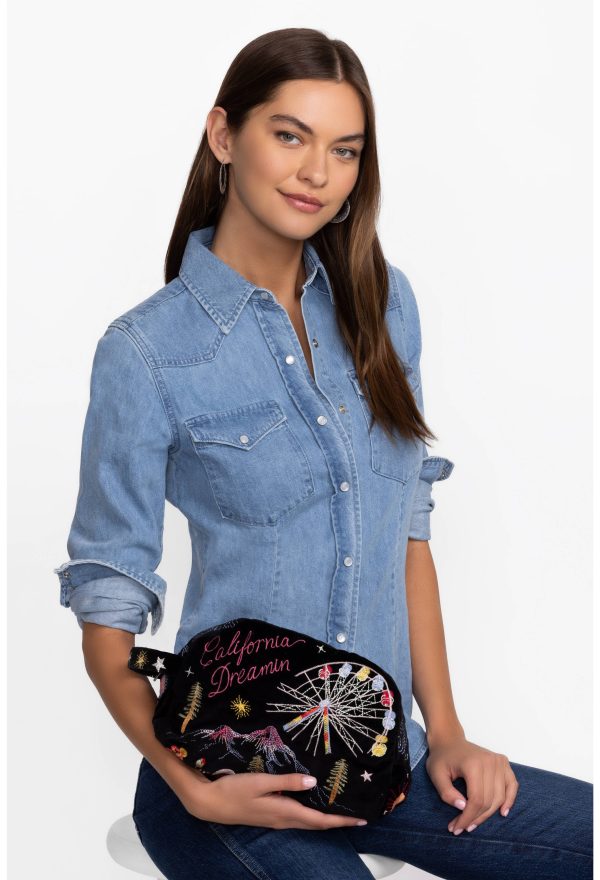 CALIFORNIA COTTON VELVET MAKEUP BAG - Image 5