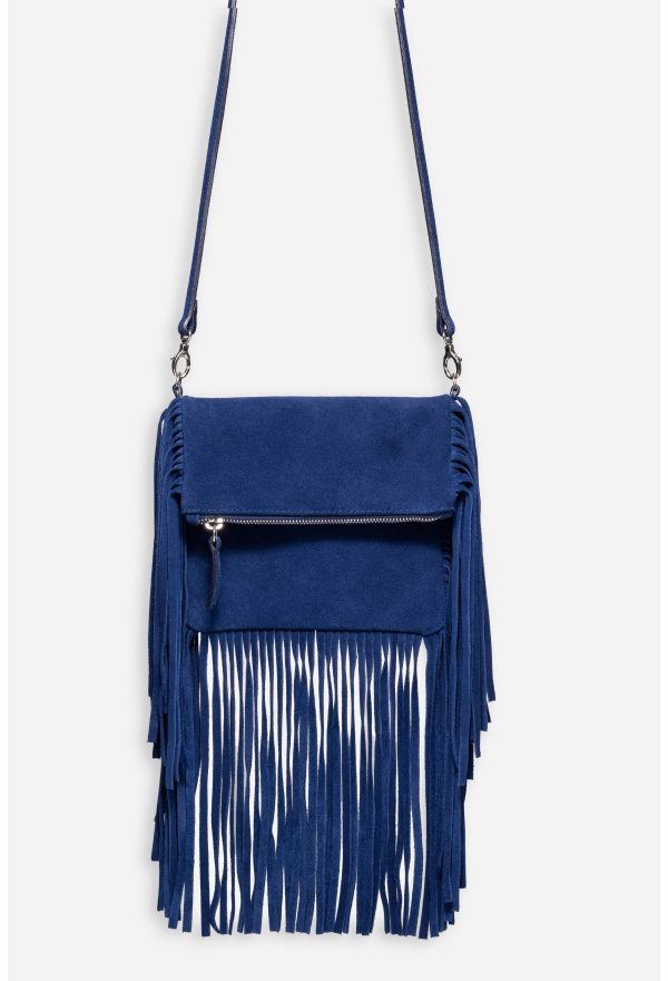 OCEANO ITALIAN SUEDE FOLDOVER FRINGE CROSSBODY