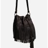 ITALIAN LEATHER FRINGE BUCKET BAG - Image 2