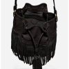 ITALIAN LEATHER FRINGE BUCKET BAG - Image 4