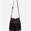 ITALIAN LEATHER FRINGE BUCKET BAG - Image 5
