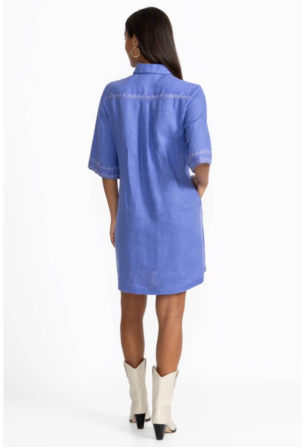 KIMONO SLEEVE LINEN SHIRT DRESS - Image 5