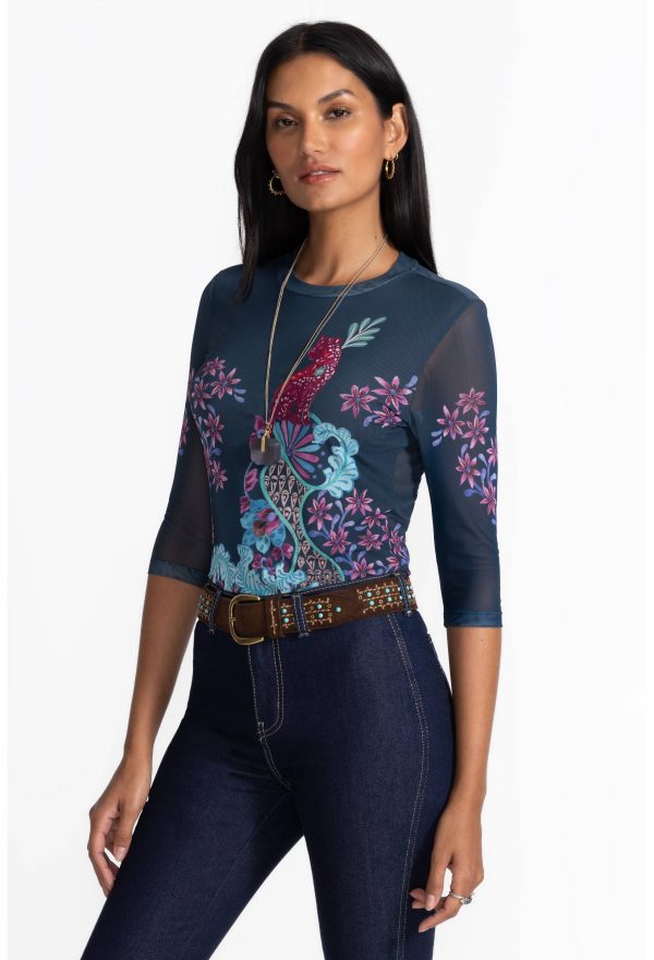 NATALIE 3/4 MESH TEE - Image 3