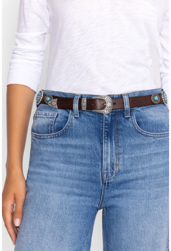 LUMINOSA TURQUOISE ITALIAN LEATHER BELT - Image 5